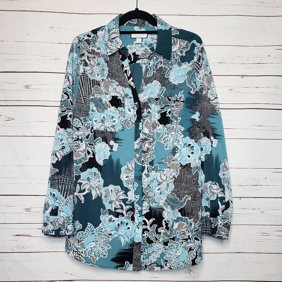 Charter Club Floral Button Down Shirt - Picture 1 of 11